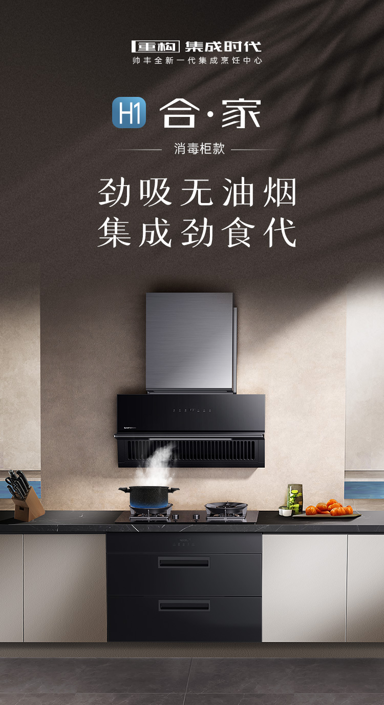帥豐H1 合·家 消毒柜款集成烹飪中心